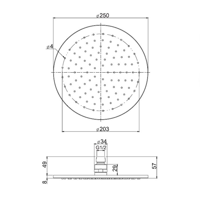 FIMA|Carlo Frattini Wellness Верхний душ из латуни Ø 250 мм., цвет золото