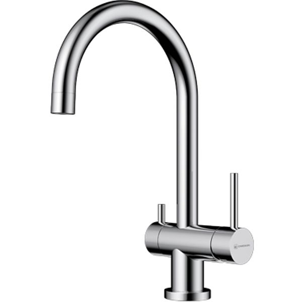 Смеситель для кухни, OMOIKIRI, Yamada, тип открывания воды-однорычажный, тип регулирования воды-керамический картридж, монтаж-на раковину/столешницу, отверстия для монтажа-1, высота, мм-372, вынос излива, мм-204, тип излива-поворотный, тип подводки-гибкая