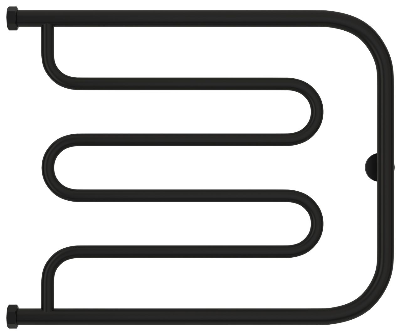 Полотенцесушитель водяной "Лира+" 500х650 Н. Г. 1" (Матовый Чёрный)