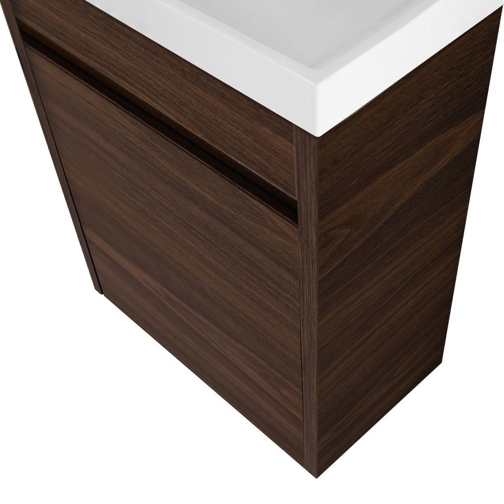 FAMILY-M База под раковину подвесная с одной распашной дверцей, Bourbon Oak, 400x220x500, Family-M-400-1D-SO-BO, артикул Family-M-400-1D-SO-BO
