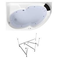 Гидромассажный комплект 4 в 1 Lavinia Boho Grance Hill 36155H00, акриловая ванна 170x105 см (левый разворот), каркас с монтажным набором, подголовник, гидромассаж