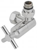 Вентиль 3D правый (крест) G 1/2" НР х G 3/4" НГ (Состаренная ЛАТУНЬ)