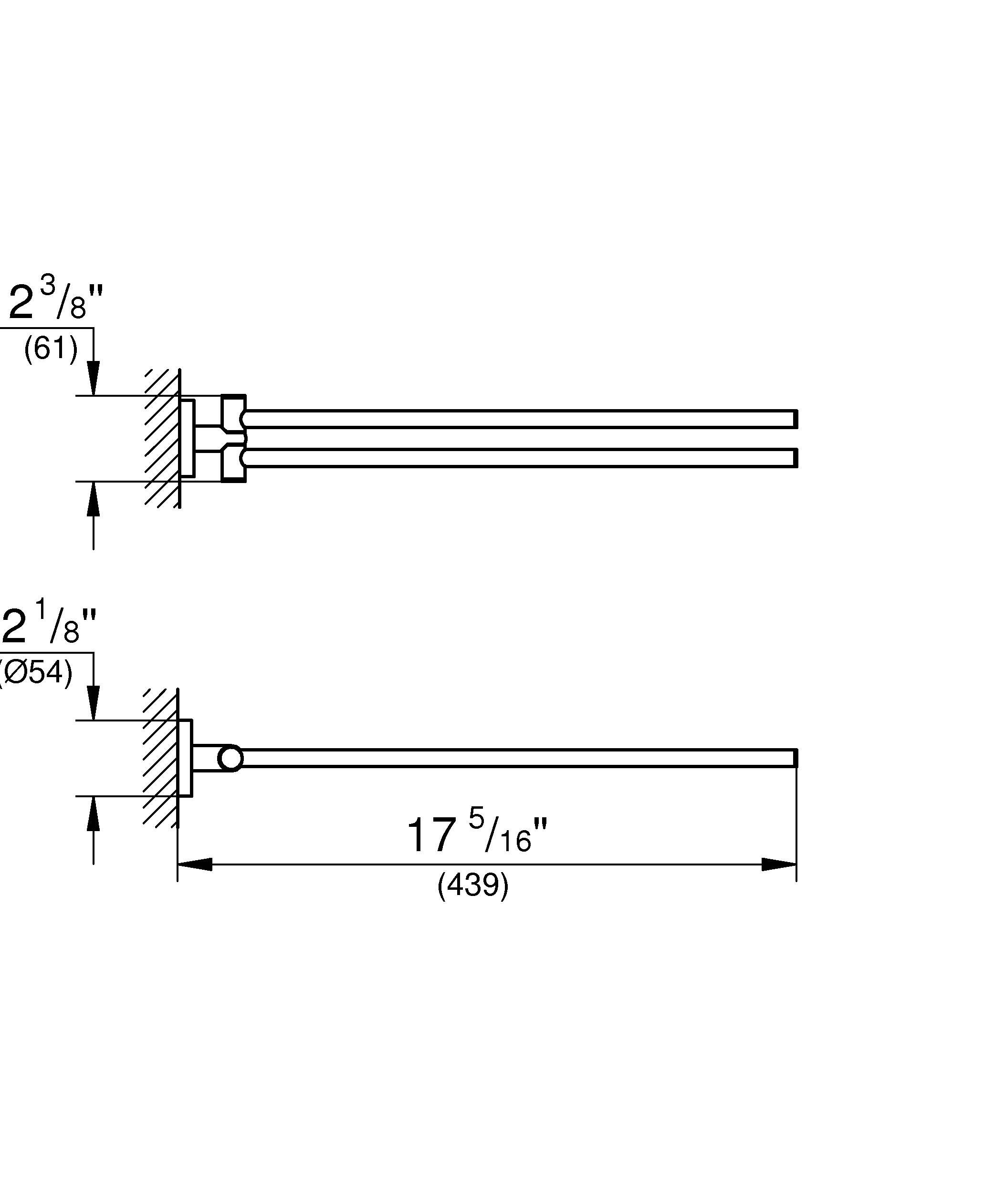 Двойной держатель для полотенца GROHE Essentials, никель глянец (40371BE1)