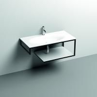 KERASAN SHAPE LOUISE Структура 1020х520 мм., подвесная, нержавеющая сталь, полка белая, цвет черный матовый