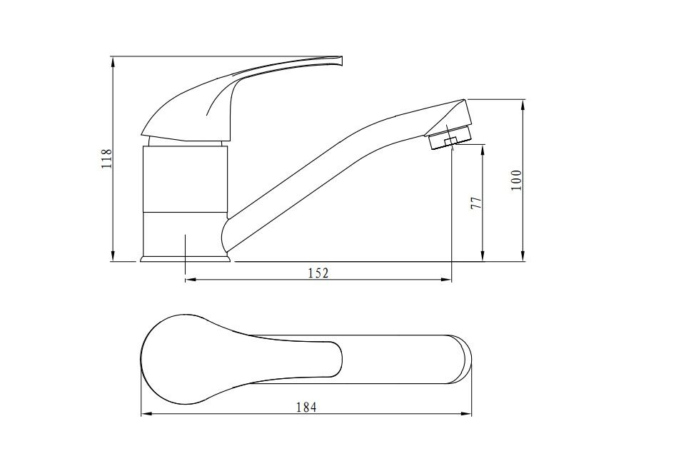Смеситель для умывальника/кухни RUSH VRANGEL (VR7114-26), артикул VR7114-26