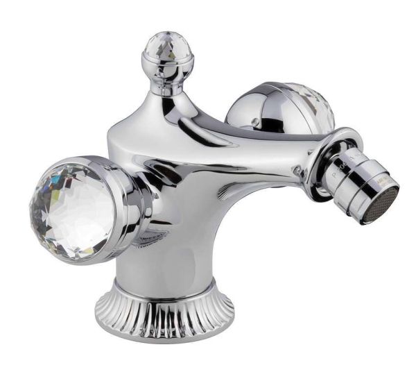Emmevi The One Leda, смеситель для биде. Металлические ручки + большие прозрачные кристаллы Swarovski, цвет хром