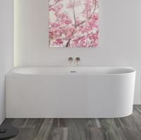 KNIEF Fresh Left Ванна пристенная, угол справа, 180х80х60см, с щелевым переливом, без слив-пер., цвет белый