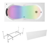 Комплект 5 в 1 Lavinia Boho Easter Pro S4-3706075P, акриловая ванна 170x75 см, усиленный металлический каркас с монтажным набором, мягкий силиконовый подголовник, лицевой экран, хромотерапия