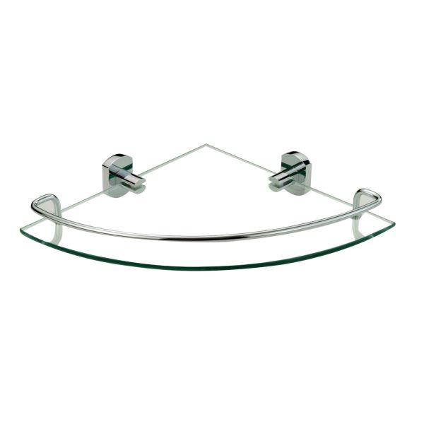Полка угловая стеклянная Savol S-009973, хром