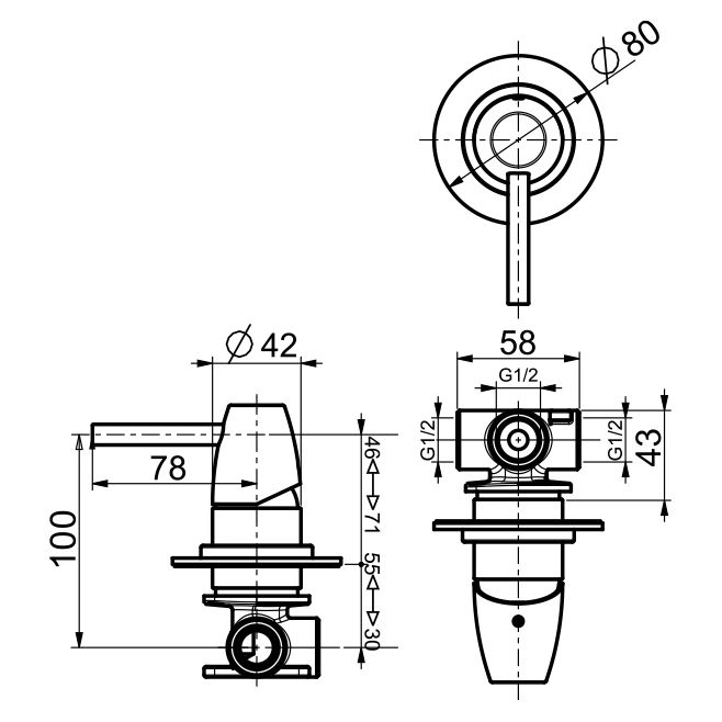 Смеситель для душа Webert Opera Moderna OE880101985