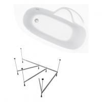 Комплект 2 в 1 Lavinia Boho Bell Pro S1-3702140R, акриловая ванна 140x95 см (правый разворот), усиленный металлический каркас
