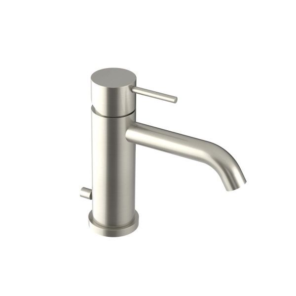 Oioli Micro, однорычажный смеситель для раковины (излив 12.9 см), с д/к, цвет брашированный никель C54