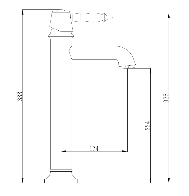 Смеситель Marbella Nero XL для раковины, черный, высокий BOCH MANN BM8730