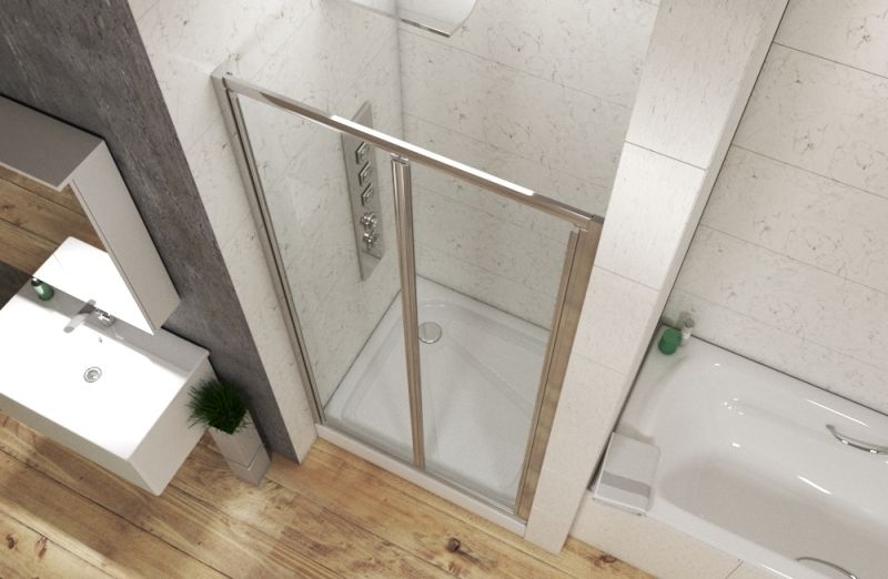 Душевая дверь Bravat Line 100 BD100.4121A профиль Хром стекло прозрачное