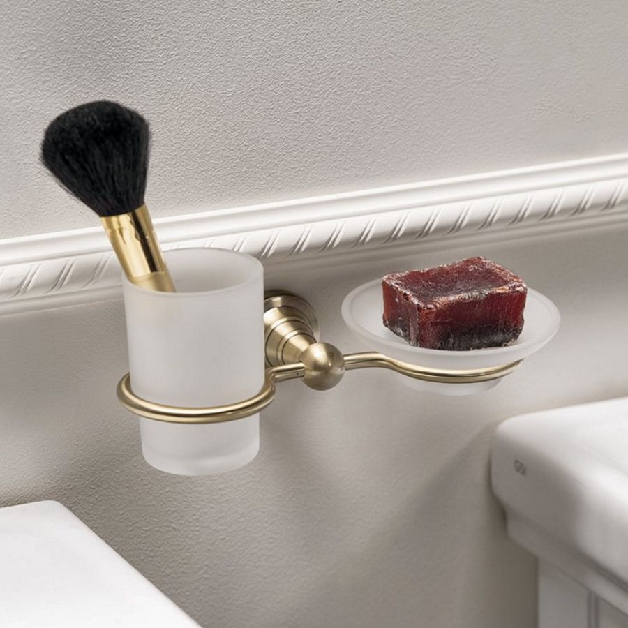 Комплект DIAMOND: Мыльница и стаканчик, с бронзовым креплением, Sapho, артикул 1318-04