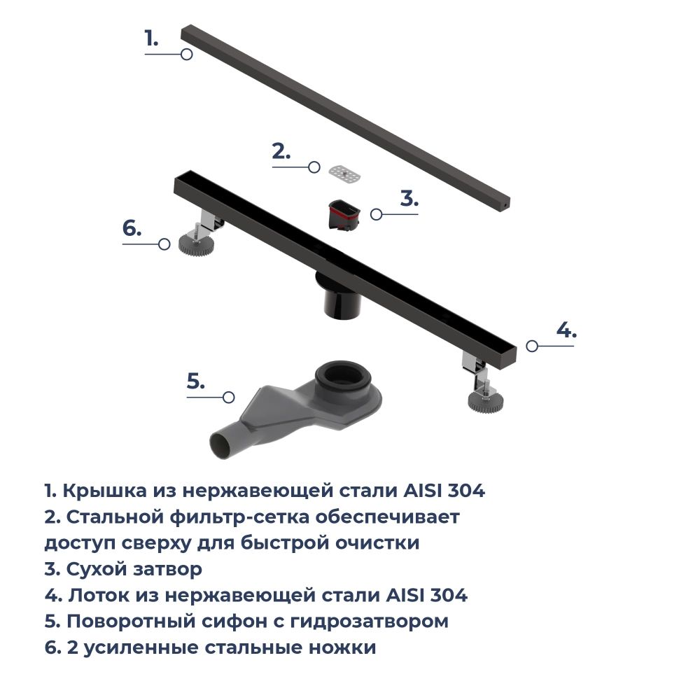 Душевой трап RGW SDR-51B (800)