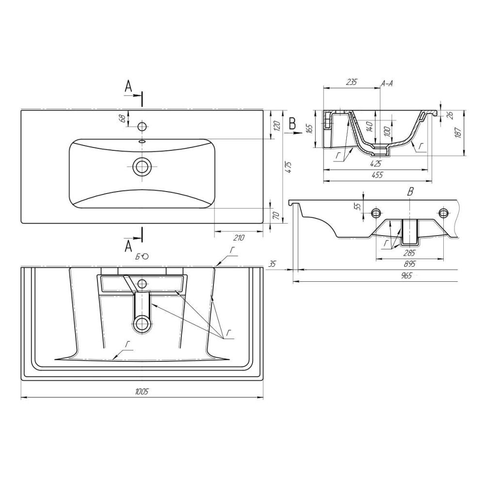 Раковина Dreja Euphoria 641235, 100 см, артикул 641235