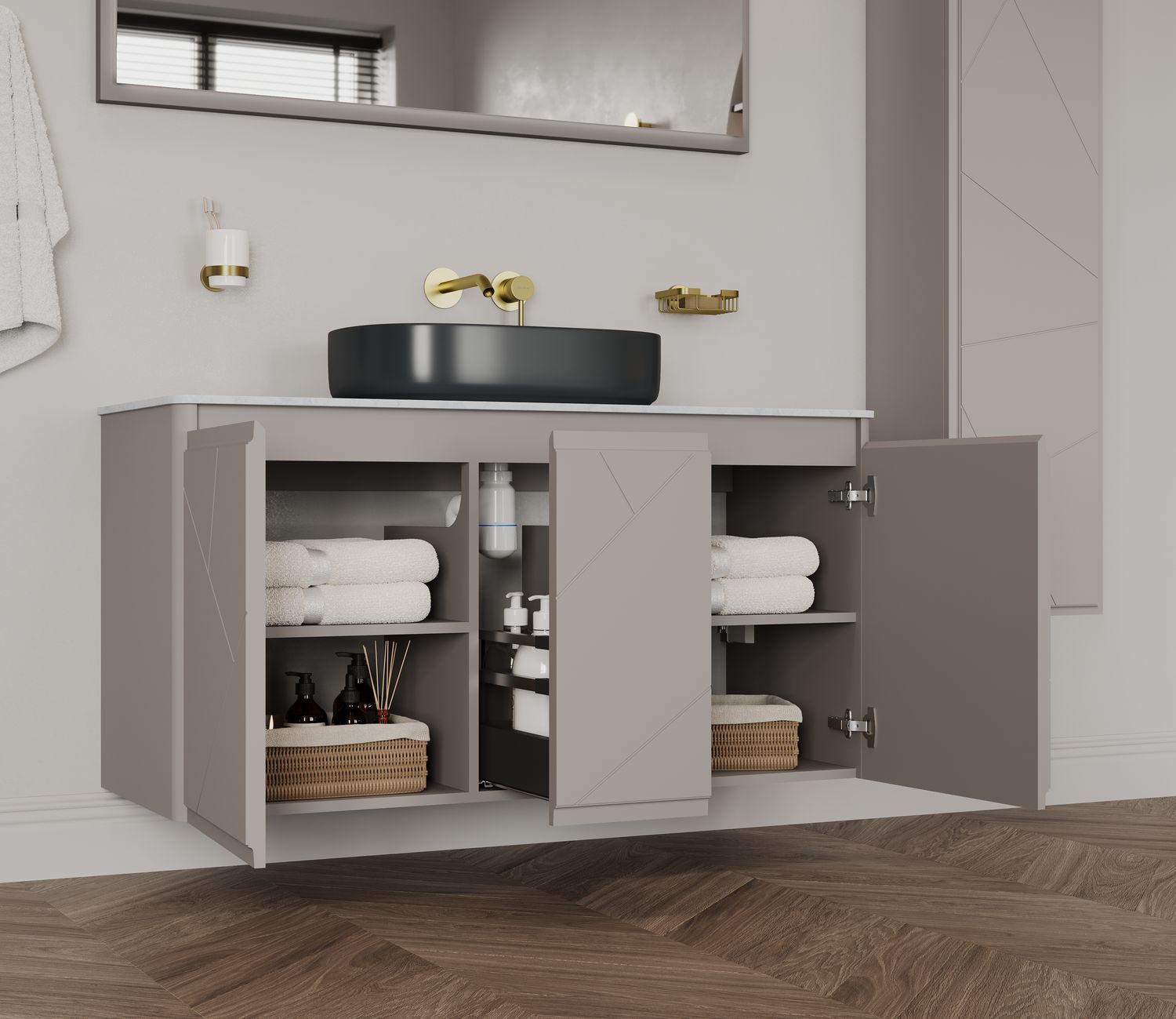 Тумба под раковину Allen Brau Paris 120 1.360004.AM антрацит матовый