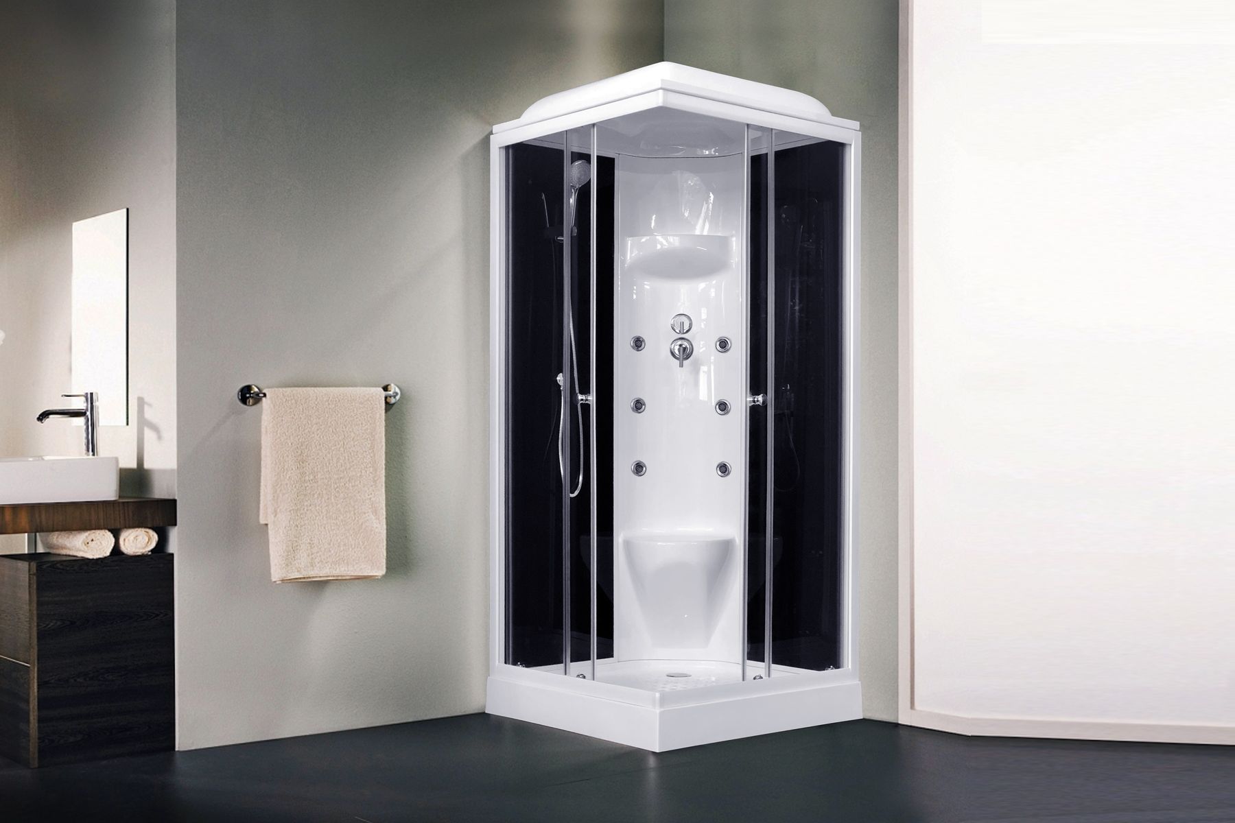 Душевая кабина Royal Bath RB 80HP7-BT (черное/прозрачное) Душевая кабина Royal Bath RB 80HP7-BT (черное/прозрачное)