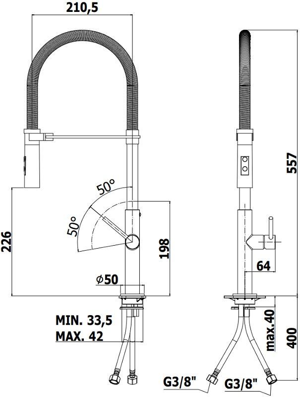 Смеситель для кухни Paffoni Chef CH179CR, артикул CH179CR