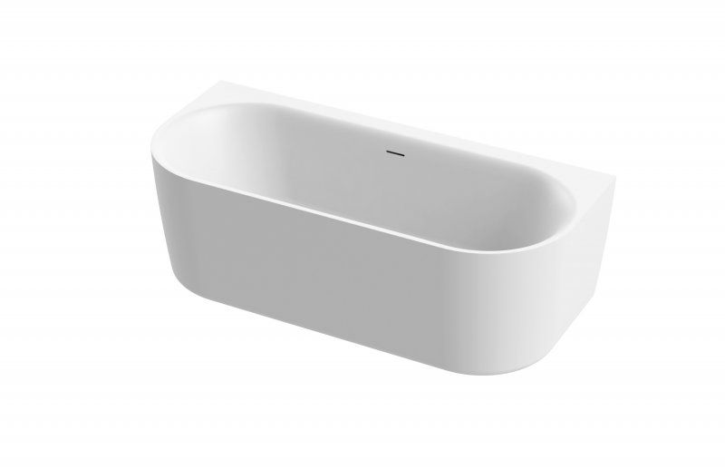 Акриловая ванна пристенная, цельная, белая матовая внутри, серая матовая снаружи,  METAURO-INT-Wall-180-80-60-G-W-MATT, артикул METAURO-INT-Wall-180-80-60-G-W-MATT
