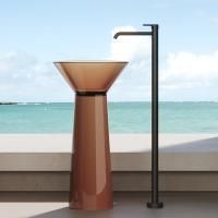 Раковина, DEA Design, Pedestal Basin, ширина, мм-480, глубина, мм-480, высота, мм-900, тип установки-напольный, отверстия для смесителя-отсутствуют, без перелива, материал-Glasstech, цвет-Brown Copper