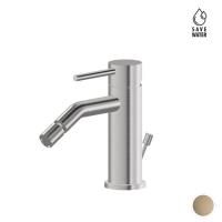 Newform X-STEEL 316 Смеситель для биде на 1 отверстие с донный клапаном, излив 134мм, цвет: PVD Brushed pale gold Newform X-STEEL 316 Смеситель для биде на 1 отверстие с донный клапаном, излив 134мм, цвет: PVD Brushed pale gold