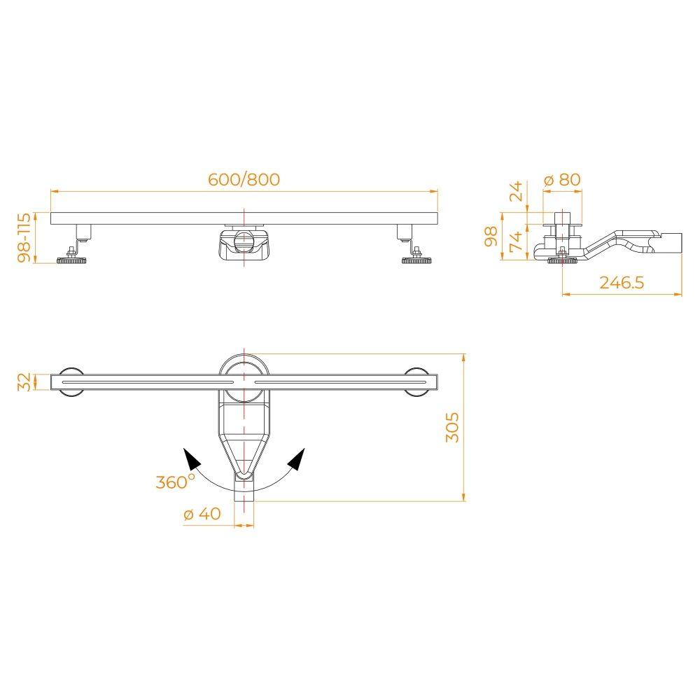 Душевой трап RGW SDR-52S (600)