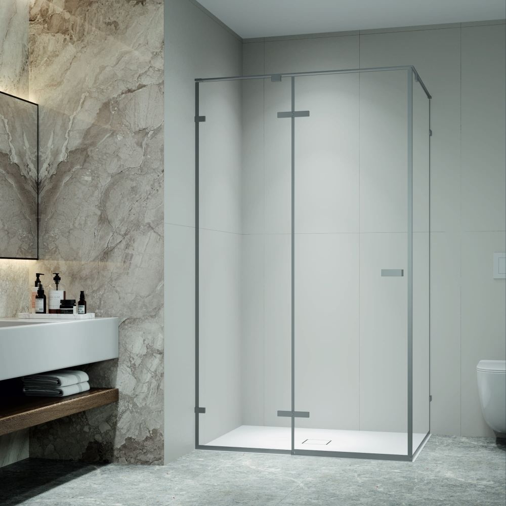 Душевой уголок с распашной дверью на петлях - RGW SV-040Gr (Прозрачное, 1600x1000)