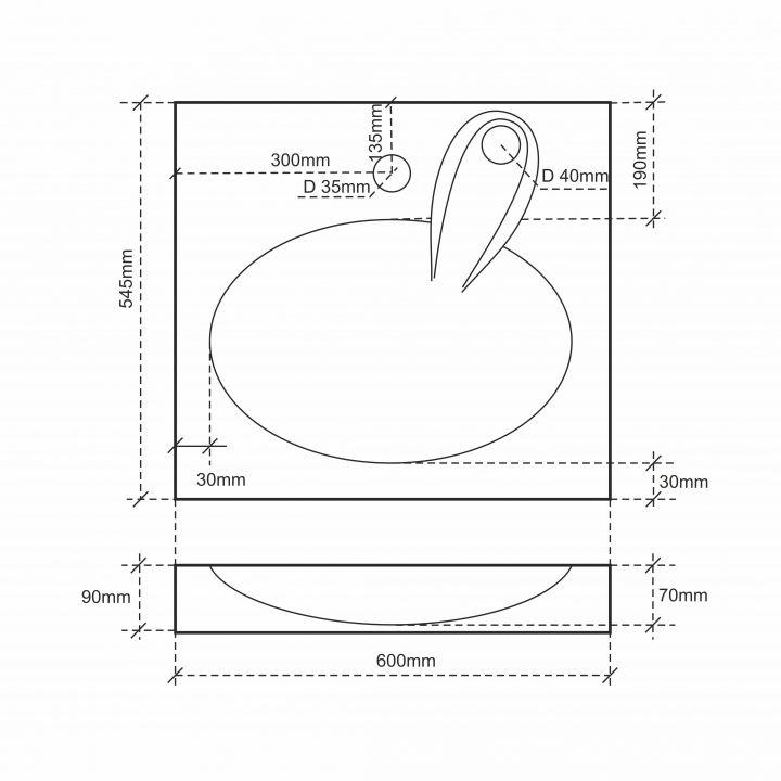 Раковина Санта Луна 60 x 55 см над стиральной машиной (900111) Раковина Санта Луна 60 x 55 см над стиральной машиной (900111)