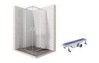 Душевой уголок Ambassador Kingston 14011102-ST1, квадратный, линейный трап, 90х90