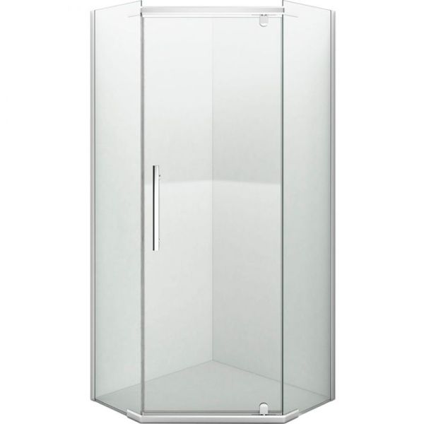 Душевой уголок Erlit ER10110V 100x100 профиль Матовый хром стекло прозрачное