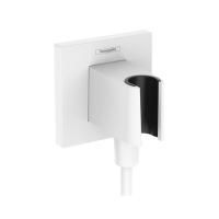 Шланговое подсоединение, Hansgrohe, Fixfit E, держатель-есть, со встроенным обратным клапаном, с подключением для душевого шланга, декоративная накладка, резьбовое соединение, стандарт подвода воды-1/2", цвет-белый матовый Шланговое подсоединение, Hansgrohe, Fixfit E, держатель-есть, со встроенным обратным клапаном, с подключением для душевого шланга, декоративная накладка, резьбовое соединение, стандарт подвода воды-1/2", цвет-белый матовый
