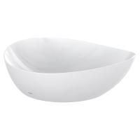 TOTO VESSEL TA Раковина460x420x177мм, ассиметричная чаша, без отв.под смеситель, с переливом, CeFiONtect, цвет:  белый глянец