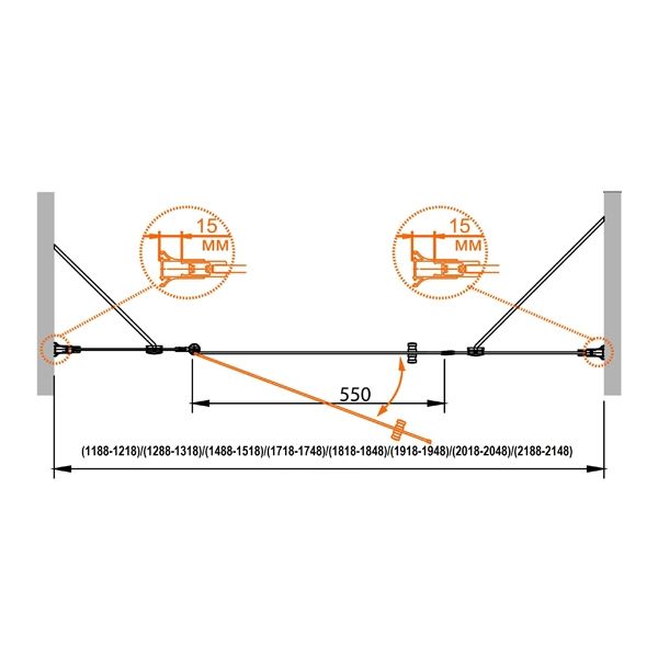 Душевая дверь в нишу Cezares ROYAL PALACE-A-B-13-100+60/30-CP-Cr профиль Хром стекло прозрачное с матовым узором Душевая дверь в нишу Cezares ROYAL PALACE-A-B-13-100+60/30-CP-Cr профиль Хром стекло прозрачное с матовым узором