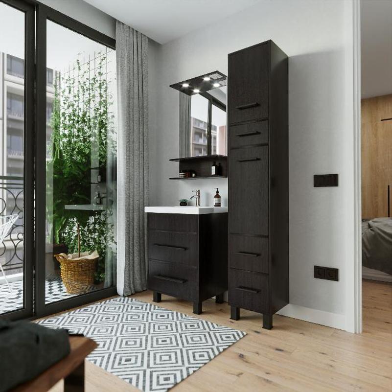 Тумба под раковину напольная Бриклаер ЧИЛИ венге, 60 см, артикул 4627125415142