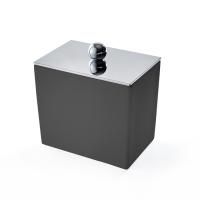 3SC Mood Black Баночка универсальная, 10х10х7 см, с крышкой, настольная, цвет: чёрный матовый/хром 3SC Mood Black Баночка универсальная, 10х10х7 см, с крышкой, настольная, цвет: чёрный матовый/хром