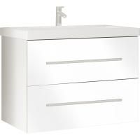 Тумба под раковину Marka One Mix 60П с ручками Белая глянцевая
