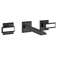 Gessi Eleganza Встраиваемый смеситель для раковины на 3 отверстия, без донного клапана, с изливом(внешние части), цвет: черный металлик