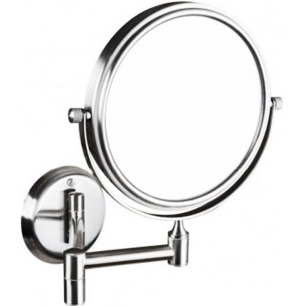 Косметическое зеркало без подсветки хром матовый Ø133