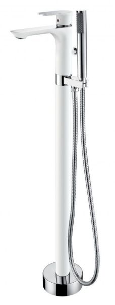 Смеситель ABBER Weiss Insel AF8015W напольный, белый-хром