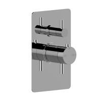 Bongio GIO3 Термостатический коаксиальный смеситель скрытого монтажа с автоматическим дивертором на 2 выхода, цвет: хром (с внутр частью 09766)