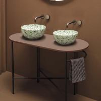 Globo Bob Структура напольная металлическая  под столешницу 93х46х72 см, с полотенцедержателем правая R, цвет черный матовый