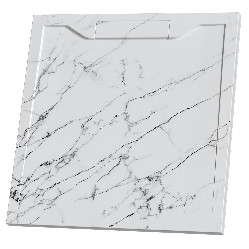 Душевой поддон квадратный RGW STE MW Белый мрамор 900x900