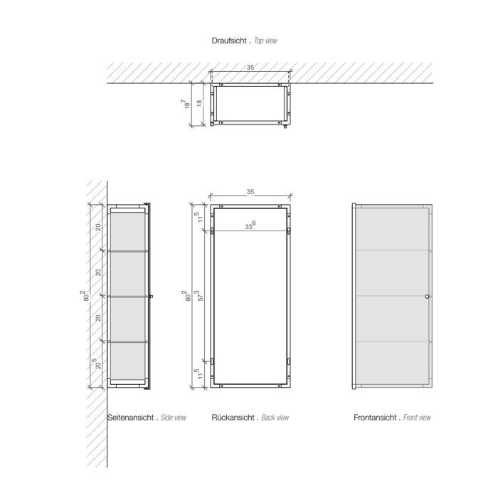 Decor Walther Glas S 3 Шкафчик подвесной 35x19x40см, цвет: черный матовый ЗАКАЗ ПО ЗАПРОСУ, артикул 0602463