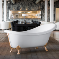 Knief Victorian Ванна отдельностоящая 1745х830хh810/650мм, цвет белый с 4-мя ножками типа &quot;лапа льва&quot;,цвет св/золото (продается со сливом 0100-091-01)