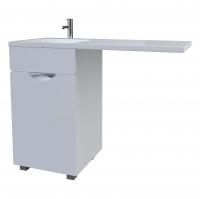 Тумба напольная "Кэтрин 50", 2 ящ., ст/м., корзина, белая, Kamilla 110