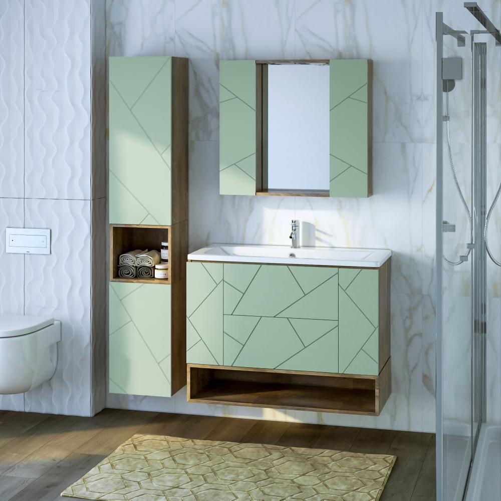 Ниша для тумбы Бриклаер КРИСТАЛЛ 100 см, дуб гранж песочный