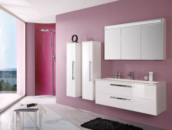 Комплект мебели Puris Star Line с раковиной из минерального литья, 1200 мм, цвет белый высокоглянцевый