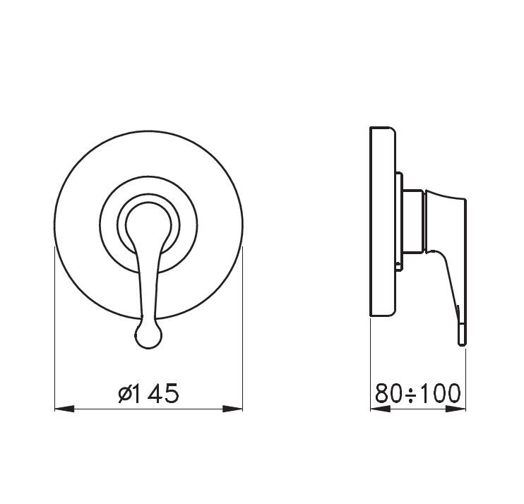 Stella Timeaster Внешняя часть встраиваемого смесителя душа 3292MC PV, цвет: хром